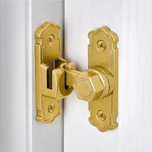 Gold 90/180 Degree Barn Door Latches,Aluminum Alloy Flip Latch - color: Gold