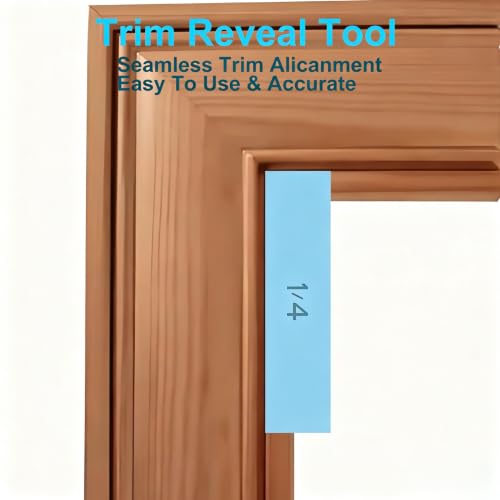 Trim Reveal Tool - 1/4 Precision Trim Gauges - Non-Damaging Hard Plastic Door Reveal Marking Tools - Accurate Jamb Marking - Wood Reveal Spacing Tool (LightBlue) - size: 1/4 LightBlue