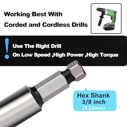 1-1/2" X 18" Auger Bit for Wood, 38x460mm Hex Long Auger Drill Bit | 3/8" Hex Shank,for Hard Wood,Ship, Composite Materials, Drywall and DIY Projects - size: 1-1/2" (38mm)diameter, style: 18 inch / 460mm Length