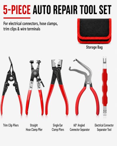 5 Pcs Electrical Disconnect Pliers Kit,Electrical Connector Removal Tool