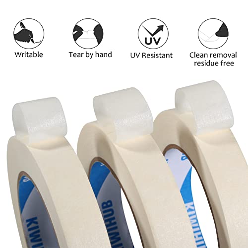 Beige White Painters Tape,1 inch x 60 Yards - color: White