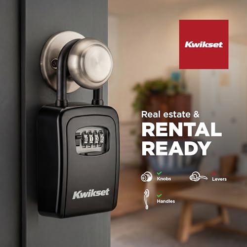 Kwikset Portable Key Storage Lock Box, Combination, 3-1/2 in, 1-Pack, Black