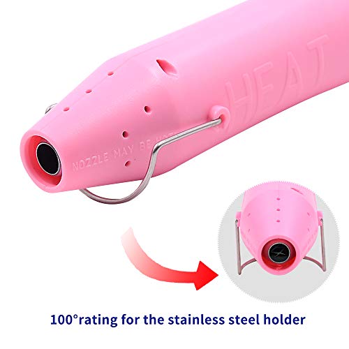 mofa Resin Heat gun,6.6ft Cable 300W Hot Air Gun for Crafting,Acrylic Paint Dryer Multi-Purpose Electric Heating Nozzle (Pink) - color: Pink