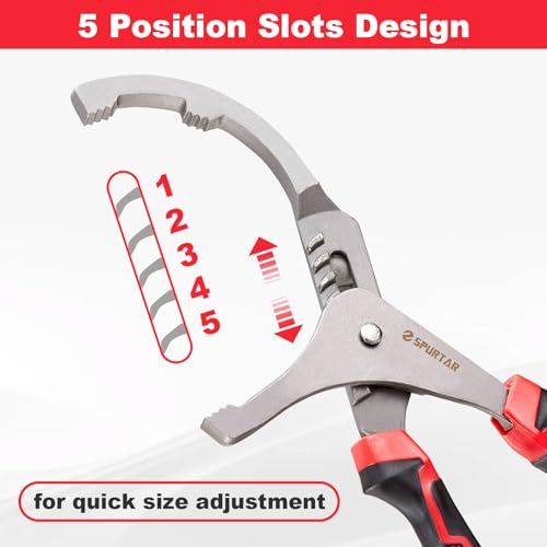 Spurtar Oil Filter Wrench Set, 9'' & 12'' Universal Oil Filter Removal Tool - size: 9" & 12" Pliers: 1-3/4" - 3-3/4"