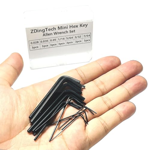 21pcs Mini Hex Key Set,Mini Hex Wrench sets Tool Kit,Imperial L Shape Micro Allen Wrench, 0.028, 0.035, 0.05, 1/16", 5/64", 3/32", 7/64", Each 3 Set. - size: Mini Hex Key Set-21 pcs for all size-Black