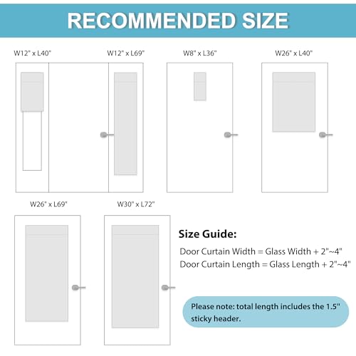 RYB HOME Blackout Door Window Curtain, Tie up Shades, W34 x L40, Grey - color: Grey, size: 34"W x 40"L (Pack of 1)