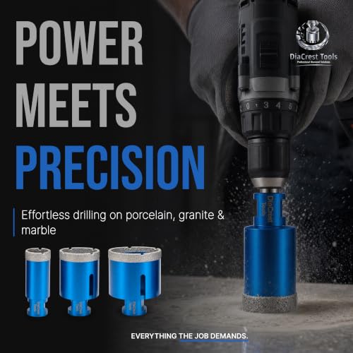 16-Piece Diamond Hole Saw Kit – Vacuum-Brazed Diamond Drill Bits for Tile, Porcelain Tile, Ceramic, Granite & Marble – Includes Finger Bits, Dust Guard, Adapter & Carrying Case