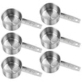 6Pcs Stainless Steel Measuring Cup, 1/3 Cup - 80ml Metal Measuring Cup, Comfortable Hand Feeling Measuring Scoops for Coffee Cooking Baking Kitchen - size: 1/3 Cup