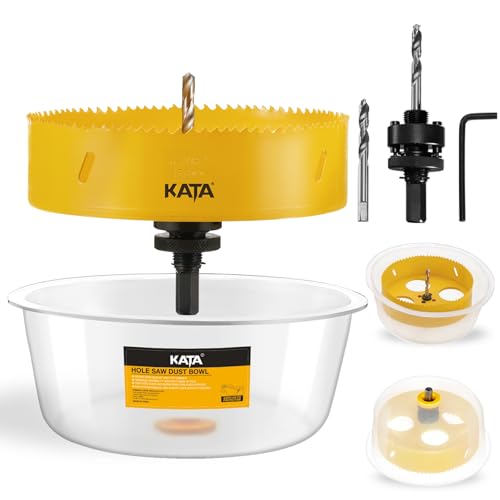 KATA 6.25" Hole Saw for Recessed Lights with Clear Soft Silicone Dust Bowl | 6-1/4 In Hole Cutter for Cleaner Ceiling and Drywall Openings When Installing Recessed Lights, Can Lights, Speakers and Vents - color: 6-1/4 Inch
