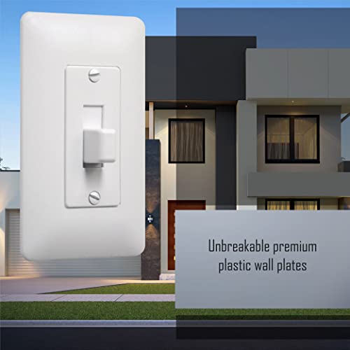 TayMac 1-Gang Mid-Size Toggle Switch Wall Plate, Paintable, White - size: 1 Gang, style: Toggle Cover-Up