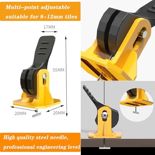 Tile Leveling System Kit Tile Spacers 100pcs Reusable Leveler+Extra 100pcs Replaceable Steel Pin Tlie Tools Installation Set Floor Leveling Compounds 1/8", New Adjustable Fit 8-12mm Tile - color: 100 Pcs