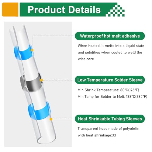 2066PCS Ultimate All-in-One Heat Shrink Solder Seal Wire Connectors Kit: Waterproof Solder Stick Butt Connectors, Heat Gun & Wire Stripper for Automotive, Marine & Electrical Projects Automotive - size: 2066PCS