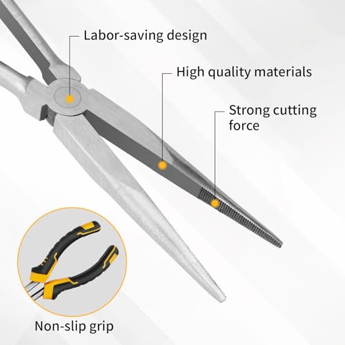 GRENPRO 3PC Needle Nose Pliers, Suitable for Use in Confined Spaces