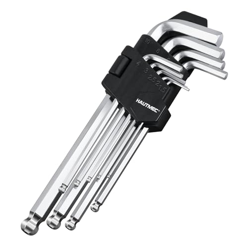 HAUTMEC Metric Allen Wrenches Sets with Ball End, 9PCS L Shape Hex Key Set, CR-V Steel Allen Key Set, 1.5-10mm, Industrial Grade, Strength Helping, HT0223-SS - style: 9PCS(Metric Ball Keys)