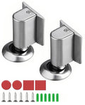 2 Pack Magnetic Door Stopper Wedge Catch, Heavy Duty Windproof Keep Door Open Holder, No Drill Invisible Floor Mounted Doorstops