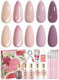 Beetles Purple Gel Nail Polish Set, 5 Colors Cat Eye Gel Gift Set - color: Refined Everyday