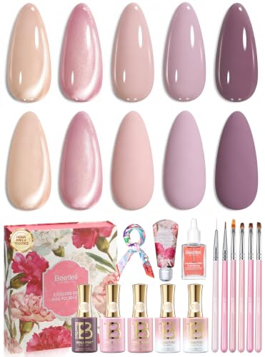 Beetles Purple Gel Nail Polish Set, 5 Colors Cat Eye Gel Gift Set - color: Refined Everyday