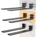 HOZE Heavy Duty Metal Shelf Brackets 10-Inch, Set of 6, Modern Black Matte Finish, 1/5" Thick Steel, Easy-to-Install, Strong Support for Shelves, Versatile & Stylish (10 Inch - 6 Pack) - size: 10 Inch, style: 6 Pack