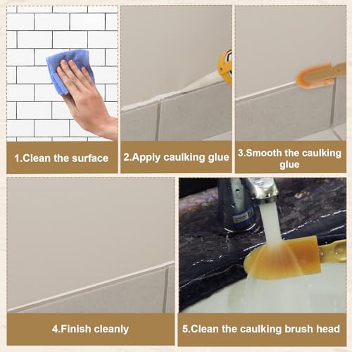 8pcs Rubber Caulking Caulk Remover Smoothing Tool | Reusable Sealant Spatula Spreader 4 Sizes Silicone Multifunctional Caulk Finishing Tool Applicator for Tiles Brick Kitchen