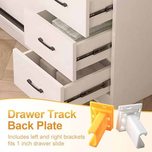 H305 Drawer Slide Socket Set,1" C Shaped Slide Channel Replacement Cabinet Hardware Support for RV Camper Drawer Rails