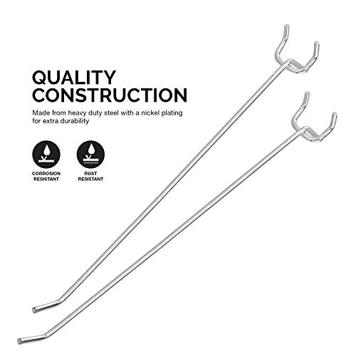 Neiko 53104A 8” Pegboard Hook Organizer Kit, 50 Pack, Hanging Hooks Set for Garage Organization, Great for Wall Hanging and Shelving, Tool Storage, Craft Organizing - size: 8" Pegboard Hooks (50 Pack)