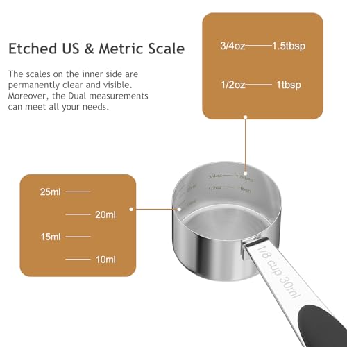 1PCS 1/8CUP(30ml) Dog Cat Food Scoop, Measuring Cup with Inner Scale - size: 1/8 cup