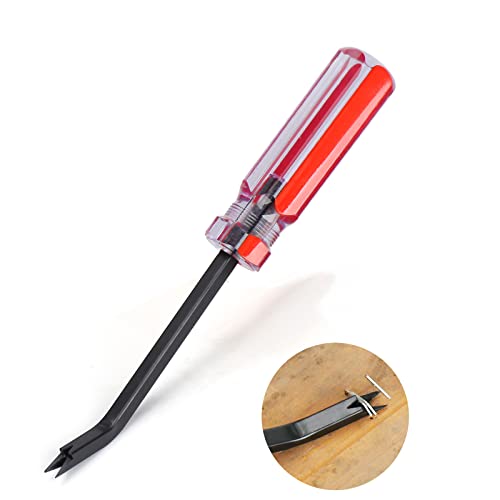 Staple Remover, Staple Puller, Upholstery Tools Staple Lifter, Double Prongs Design, Tack Puller Nail Puller for Removing Various Staples for Furniture, Floor, Wooden Case, Carton, Photo Frame, Carpet - size: Pack of 1
