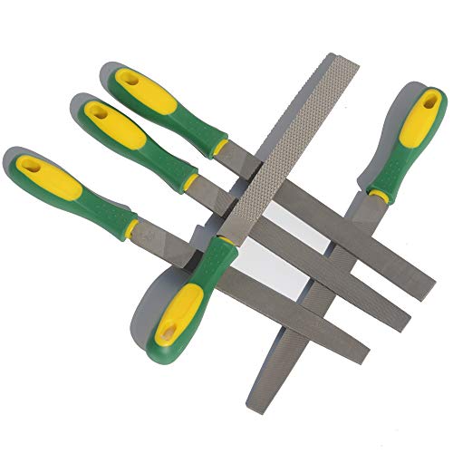 ASNOMY Heavy Duty 8“ Steel File and Rasp Set with Rubber Handles，High Carbon Steel Rasp & Flat Metal File for Wood, Metal, Steel, Plastic
