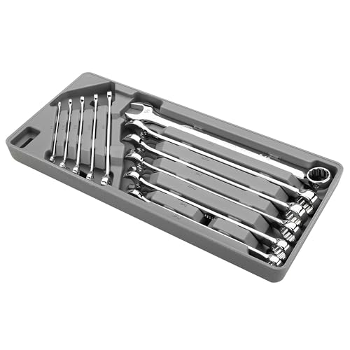 Ingersoll Rand 11-Piece Long Pattern Combination Wrench Set – SAE Sizes 1/4" to 7/8", Premium Chrome Vanadium Steel, 5° Offset Box End, Extra-Long Handles with Molded Storage Tray – 752058X - style: SAE Wrench