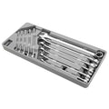 Ingersoll Rand 11-Piece Long Pattern Combination Wrench Set – SAE Sizes 1/4" to 7/8", Premium Chrome Vanadium Steel, 5° Offset Box End, Extra-Long Handles with Molded Storage Tray – 752058X - style: SAE Wrench