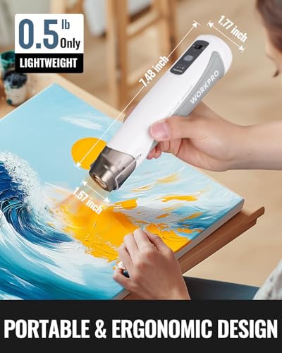 WORKPRO 7.2V Cordless Mini Heat Gun with Reflector Nozzle, 3 Temp Settings