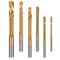 6 Pack Titanium Drill Bit Set, 3-8mm Serrated Side Cutting Drill Bit, Titanium Serrated Cutting Bits, Woodworking Tools, Hole Holesaw Tool for Plastic Metal Wood Hole