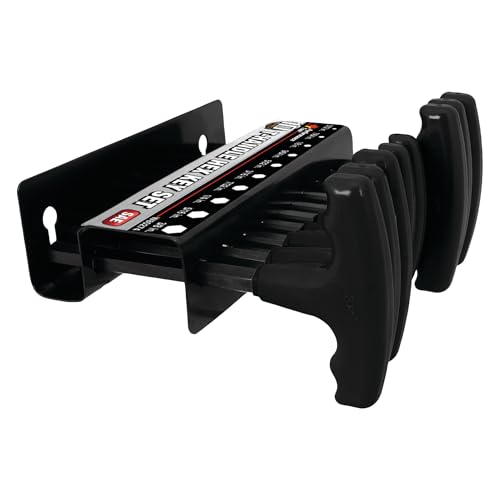 Performance Tool W80274 10-Piece SAE T-Handle Allen Wrench Set, Long Arm Hex Key Wrench Set - size: 10 Pieces, style: 10pc SAE T-Handle Hex Key Set
