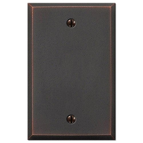 AMERELLE 68BDB Manhattan Single Blank Cast Metal Wallplate in Aged Bronze - size: 1 Blank