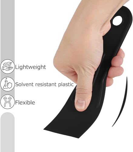 Bates 6 Pack Plastic Putty Knife Set - Black & Yellow, Paint Scraper, Spackle Tool, Spreader - color: Black and Yellow, size: 1.5, 2, 3, 4, 5, 6 Inches, 6 Pack