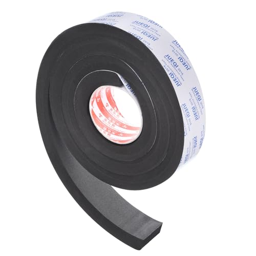 PATIKIL 1-9/16"W x 3/4" T x 6.6Ft Insulation Foam Tape, Self-Adhesive EVA Weather Stripping for Wrap Pipe Door Window Insulation Soundproof Anti Vibration Collision, Black - size: 1-9/16"W x 3/4"T