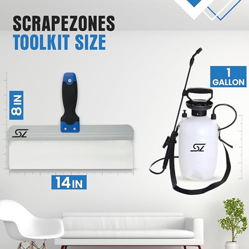 Popcorn Ceiling Removal Tool Kit - 14in Scraper with 1 Gallon Sprayer