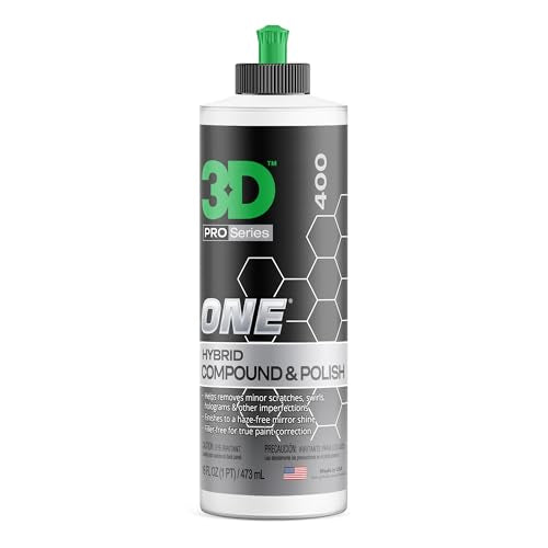 3D One Car Scratch & Swirl Remover Hybrid Rubbing Compound & Polish Buffing Compound for True Paint Correction 16oz Made in USA - size: 16oz.