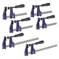 6PCS Steel Bar Clamps Set, 4-Pack 6-Inch & 2-Pack 12-Inch Quick-Adjust F-Clamps with 2-1/2" Throat Depth, 600LBS Load Wood Clamps for Woodworking, Metalworking, and DIY Projects - size: 6-IN & 12-IN