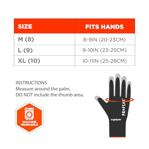 Ergodyne ProFlex 9000 Certified Lightweight Anti-Vibration Work Glove, Medium,Black - size: Medium (Pack of 1)