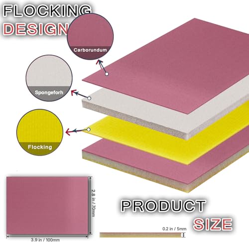 25Pcs Sanding Sponge Set, Reusable 3×4 Inch Wet Dry Foam Sanding Blocks for Wood, Furniture, Metal & Drywall (180-800 Grit Set)