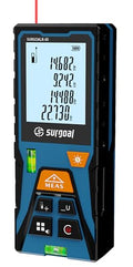 Laser Distance Measure Backlit LCD with Bubble Levels Enhanced-Bright 196FT - color: Red 196FT