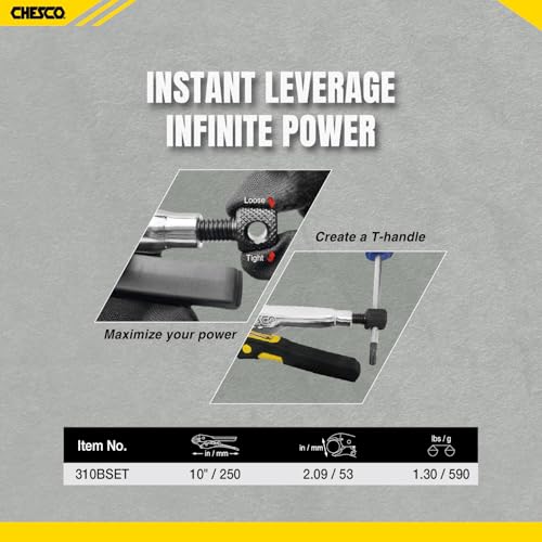 CHESCO 10-inch 2nd Gen Easy Release Patented Force-Saving Locking Pliers, Premium Cr-Mo Steel Vise-Grips for Welding, Automotive, HVAC & Plumbing,Cureved jaw Locking Pliers - size: 10-inch