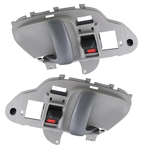 APPERFiT Interior Door Handle w/Bezel Kit (Gray) Compatible with 1995-2002 Chevy Chevrolet GMC Truck C1500 C2500 C3500 K1500 K2500 K3500 Suburban Tahoe Yukon Replaces 15708043 15708044 - color: Gray