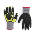 Amazon Basics Cut Level A1, Abrasion ANSI Level A4, Impact Protection Gloves with Touch Screen Friendly 15G Sandy Nitrile Palm, Pack of 120 Pairs, Yellow, Size Small - size: Small