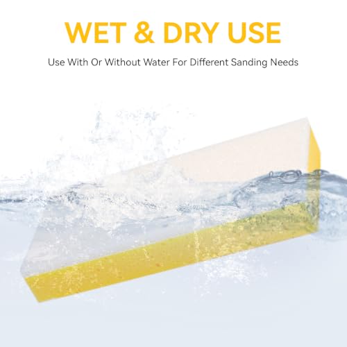 4 Pack 9" Double Drywall Wet Sanding Sponge | 9" Double Sided Sponge for Smooth Surface Finishing, D-ust-Reducing, Washable Drywall Sponge for Home DIY & Professional Use