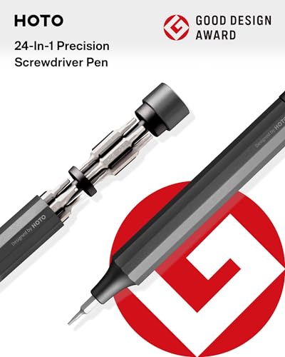 HOTO 24 in 1 Mini Screwdriver Set, Eyeglass Repair Kit, Slate Grey | Magnetic Torx Bit Set, EDC Pen Screwdriver for Electronics, Watches, Phones, Laptops, Cameras, Gadgets for Men - color: Slate Grey