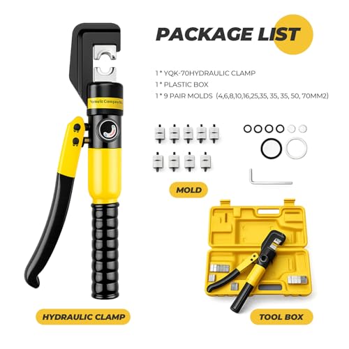 Hydraulic Crimping Tool 10 Tons – Wire Crimper for Battery Cables, Cable Crimping Tool with 9 Dies, Hydraulic Crimper Kit for Wire Rope & Ring Terminals