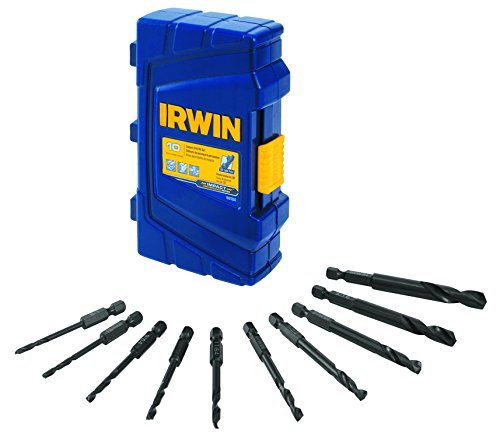 IRWIN Tools 1881322 Impact Performance Series 135-Degree Split Point Black Oxide Drill Bit, 10-Piece - size: 10pc Set, style: Black Oxide
