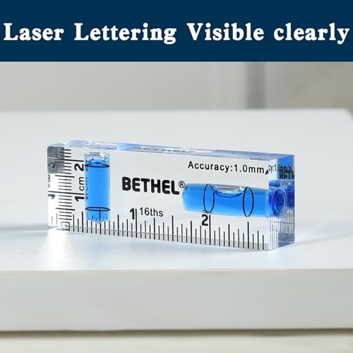 BETHEL Small Level Mini Bubble 90°/180°SpiritLevel,2.95 Inch Shatterproof Cross Check PocketLevel Picture Hanging Levels Tools for Machinist,Construction & Household - color: Blue